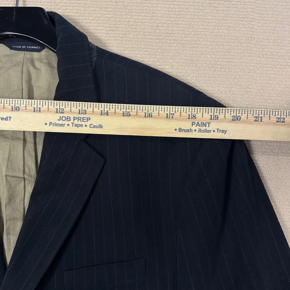 Banana Republic Blazer Mens 48L Black Pinstripe 100% Cotton Vintage 2005